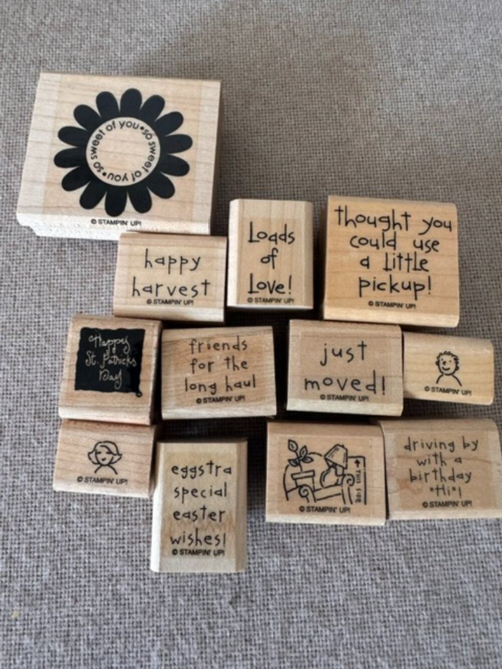 Stampin' Up! Rubber Stamps Lot - Happy Harvest, Easter, Birthday